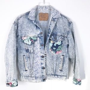 Levis | Vintage Acid Wash Floral Denim Jacket